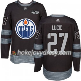 Pánské Hokejový Dres Edmonton Oilers Milan Lucic 27 1917-2017 100th Anniversary Adidas Černá Authentic